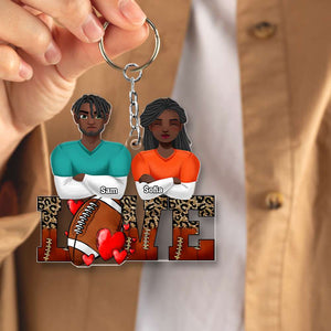 Personalized Gifts For Football Lover Acrylic Keychain Couple Valentine 01XQMH101224HG - Keychains - GoDuckee