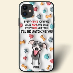 Personalized Gifts For Dog Lovers Phone Case, Cute Waiting Dog Puffy Effect 02qhpu080724 - Phone Case - GoDuckee