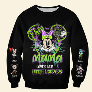 Personalized Gifts For Mom Shirt, Spooky Mama With Her Little Horrors 01qhdt140824hh - AOP Products - GoDuckee