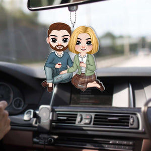Romantic Couple, Love You Forever, Personalized Transparent Car Ornament, Gifts For Couple - Ornament - GoDuckee