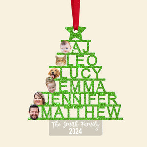 Custom Photo Gifts For Family Names Christmas Tree Ornament 03qhtn081024 - Ornament - GoDuckee