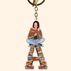 Personalized Gift For Book Lovers Keychain Alphabet Letter 03OHQN041224TM - Keychains - GoDuckee