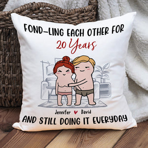 Fond-Ling Each Other, Gift For Couple, Personalized Pillow, Funny Couple Pillow, Couple Gift - Pillow - GoDuckee