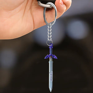 Gift For Gamer, Personalized Keychain, Custom Name Sword Keychain, Game Lover Gift 05NAHN260623 - Keychains - GoDuckee