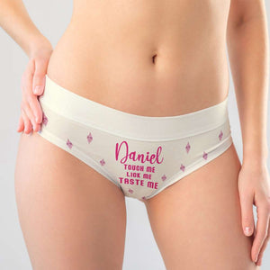 Personalized Gifts For Couple Women's Briefs Touch Me Lick Me Taste Me - Boxers & Briefs - GoDuckee