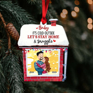 Baby, It's Cold Outside, Couple Gift, Personalized Acrylic Ornament, House Couple Ornament, Christmas Gift - Ornament - GoDuckee