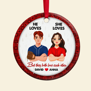 Personalized Gifts For Baseball Lovers Couple Christmas Ornament 01hupu141024hg - Ornament - GoDuckee