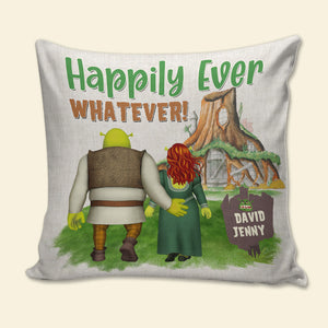 Happily Ever Whatever Personalized Square Pillow CC-02QHTN060723HH, Couple Gift - Pillow - GoDuckee