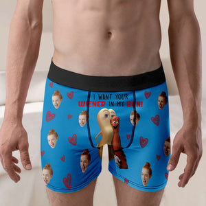Personalized Gifts For Men Boxer Briefs I Want Your Wiener In My Bun 06naqn080124 - Boxer Briefs - GoDuckee
