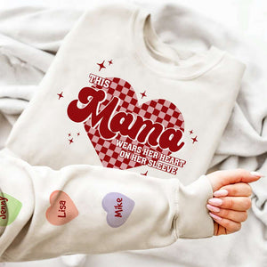 Personalized Gifts For Mom 3D Shirt This Mama Wears Her Heart On Her Sleeve - 3D Shirts - GoDuckee