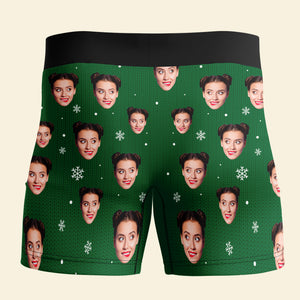 Custom Photo Gifts For Men's Boxer Briefs, Funny Face of Girlfriend/Wife 02natn140824 - Boxer Briefs - GoDuckee