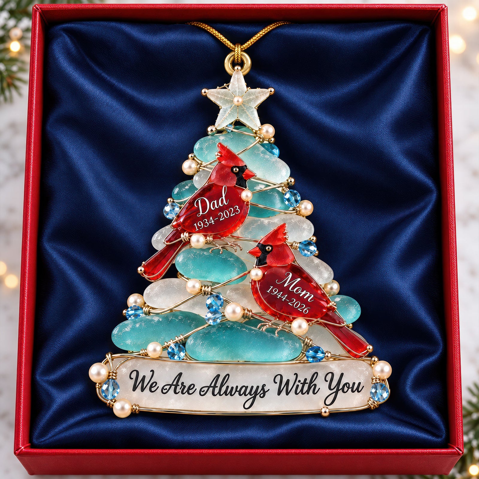Heaven Cardinal Sea Glass Acrylic Ornament - Personalized Keepsake To Remember Departed Ones 03QHQN250926 - Ornament - GoDuckee