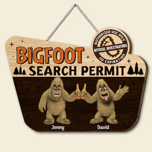 Bigfoot Search Permit, Personalized 03QHTN181223 Custom Shaped Wooden Sign - Wood Sign - GoDuckee