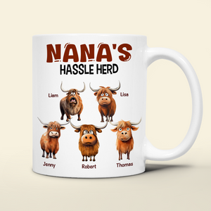 Personalized Gifts For Mom Coffee Mug, Funny Highland Cow Hassle Herd 01qhpu180125 - Coffee Mug - GoDuckee