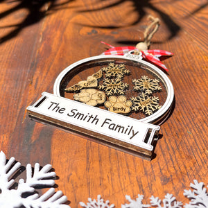 Snow Family - Personalized 4D Shaker Ornament - - GoDuckee