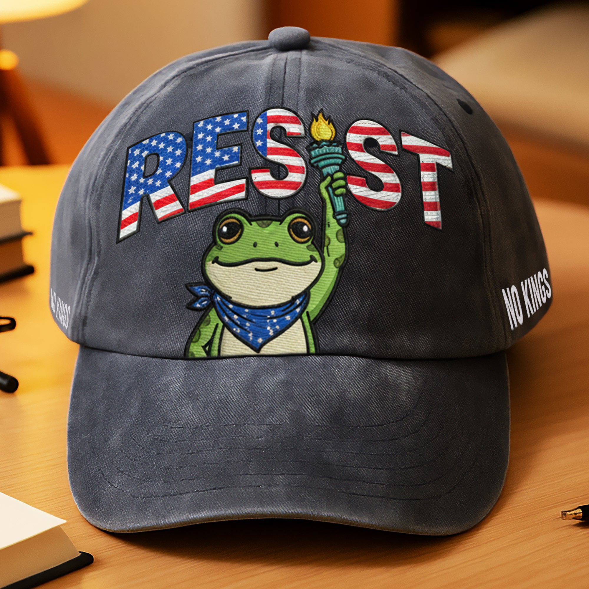 Resist Frog Wash Cap – Stand for Liberty, No Kings 04paqn281025 - Caps - GoDuckee