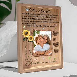 Custom Photo Gifts For Mom Light Frame Mom And Daughters Their Hearts As One Mother's Day Gifts - Canvas Print - GoDuckee