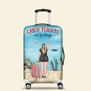 Catch Flights Not Feelings Personalized Travelling Luggage Cover Gift For Travel Lover - Tote Bag - GoDuckee