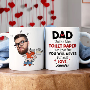 Custom Photo Gifts For Dad Coffee Mug Dad Unlike The Toilet Paper - Coffee Mugs - GoDuckee