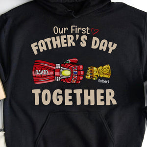 Our First Father's Day Together, Personalized Shirt, Dad And Kids' Fist Bump, Father's Day Gift, Birthday Gift For Dad06qhqn250523ha - Shirts - GoDuckee