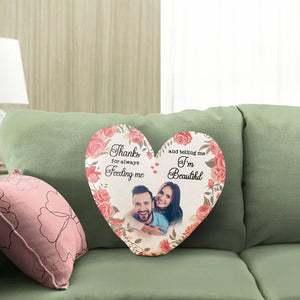 Sweet Heart Couple, Custom Shape Pillow, Romantic Gifts For Couple - Pillow - GoDuckee