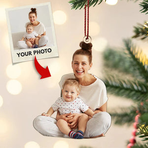 Custom Photo Gifts For Mom, Upload Mom With Kids Photo Christmas Ornament 19pgvp140924 - Ornament - GoDuckee