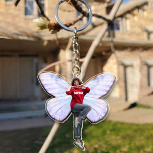 Custom Photo Gifts For Mom Keychain Flying Kids - Keychains - GoDuckee