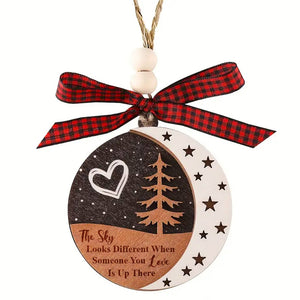 Christmas Tree Star Moon Ornament 06HUXX060924 Remembrance Memorial Ornament, 2 Layered Wooden Ornament - Ornament - GoDuckee