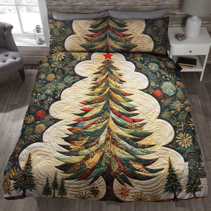 Classic Christmas Tree Quilt Bed Set 08ACQN291024 - Blanket - GoDuckee