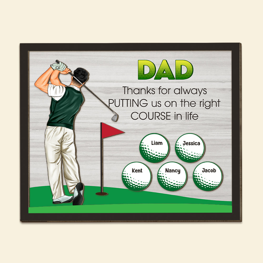 Personalized Gifts For Dad Wood Sign The Right Course - GoDuckee