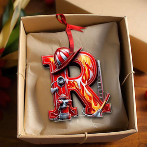 Custom Alphabet Letter Firefighter Gifts Christmas Ornament 04OHMH171024 - Ornament - GoDuckee