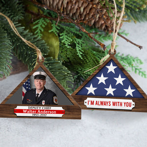 Personalized Memorial Ornament For Hero, Folded Flag 01qhqn241024 - Ornament - GoDuckee