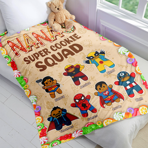 Personalized Christmas Gifts For Grandma Blanket, Super Cookie Squad 02kapu111024 - Blanket - GoDuckee