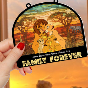 Personalized Gifts For Family Suncatcher, Lion Family Forever 02qhdc120824hg - Ornament - GoDuckee