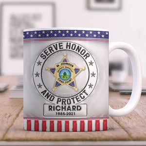 Custom Rank Badge Gifts For Police Mug 04qhqn020824 - Coffee Mug - GoDuckee