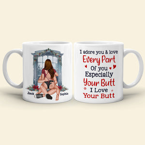 I Love Your Butt, Personalized Naughty Couple Coffee Mug, Couple Gift - Coffee Mug - GoDuckee