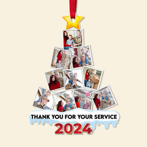 Veteran Custom Photo Acrylic Christmas Ornament 04HUPU270924 - Ornament - GoDuckee