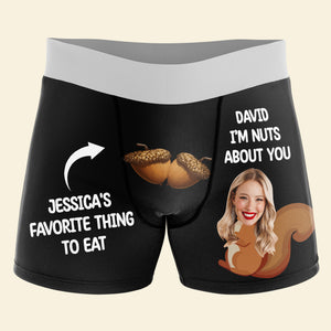 Personalized Gifts For Him Men Boxer Briefs I'm Nut About You - Boxer Briefs - GoDuckee