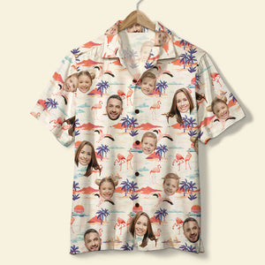 Custom Family Members' Faces Personalized Summer Hawaiian Shirt, Summer Gift For Family Members - Hawaiian Shirts - GoDuckee