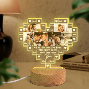 The Best Day I Have Been With You Heart Shaped Photo Collage Custom Couple Led Light - Led Night Light - GoDuckee
