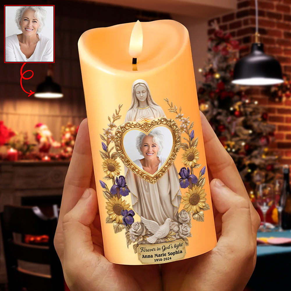 Memorial Remembrance LED Candle - Custom Photo Gifts For Heaven 02paqn080925 - Led Candle - GoDuckee
