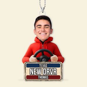 Custom Photo Gifts For New Driver Car Ornament 03kapu110125 - Ornament - GoDuckee