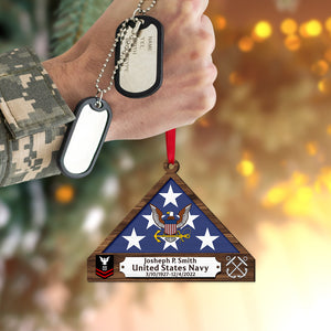 Personalized Memorial Ornament For Veteran, Folded Flag 01qhqn151024 - Ornament - GoDuckee