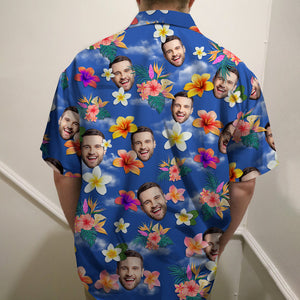 Custom Face Image Personalized Hawaiian Shirt Tropical Pattern - Hawaiian Shirts - GoDuckee