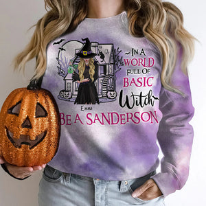 In A World Full Of Basic, Gift For Witch Lover, Personalized AOP Shirt, Witch Craft Shirt, Halloween Gift 03OHHN070923HH - AOP Products - GoDuckee