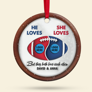 Personalized Gifts For Couple American Football Christmas Ornament 02hupu250924 - Ornament - GoDuckee