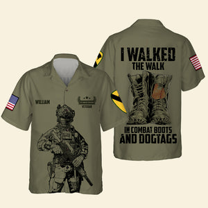 I Walked The Walk, Personalized Hawaiian Shirt, Soldier War, Gift For Soldier 09qnqn140623 - Hawaiian Shirts - GoDuckee