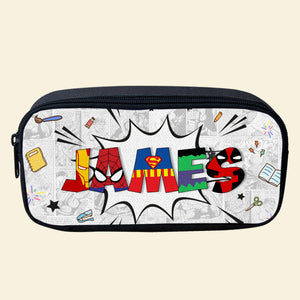 Personalized Gifts For Kid, Superhero Letters Pencil Case 02topu100724 - Pencil Case - GoDuckee