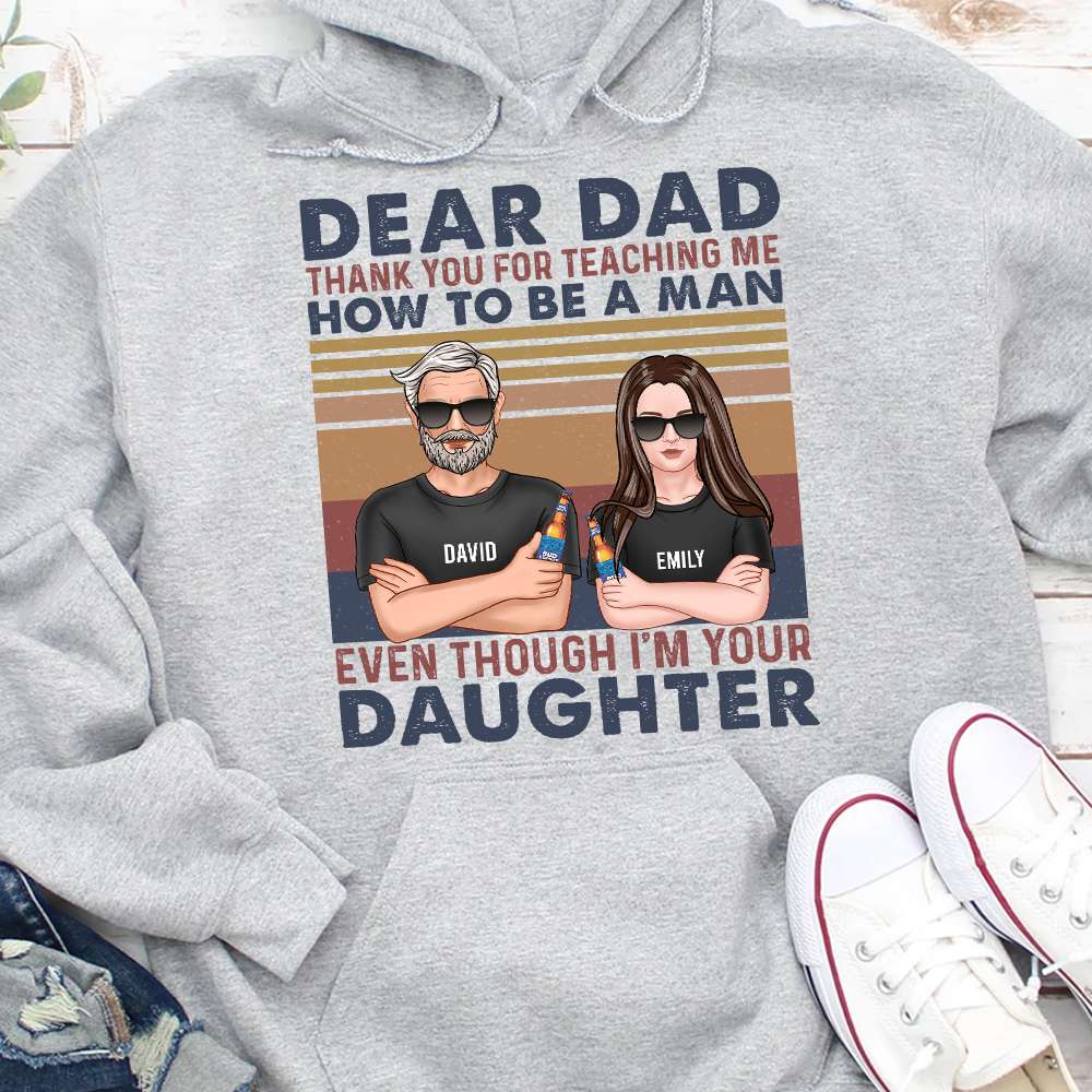 Dear Dad, Thank You For Teaching Me, Gift For Dad, Personalized Shirt, Dad And Kid Shirt, Father's Day Gift - Shirts - GoDuckee