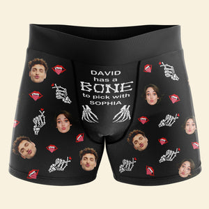 Custom Photo Gifts For Couple Boxer Halloween Bone 02XQDT010824 - Boxer Briefs - GoDuckee